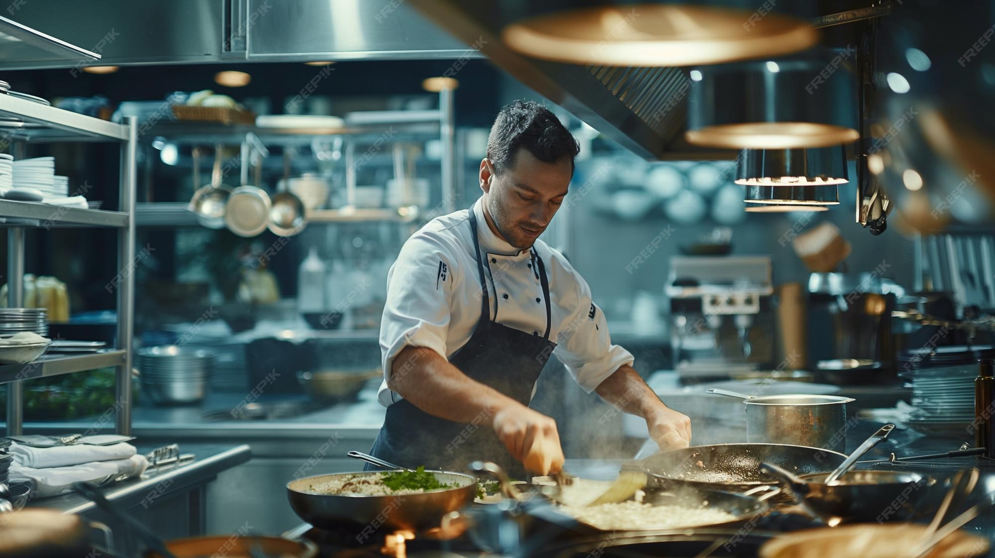 Commercial kitchen with gas cooking equipment