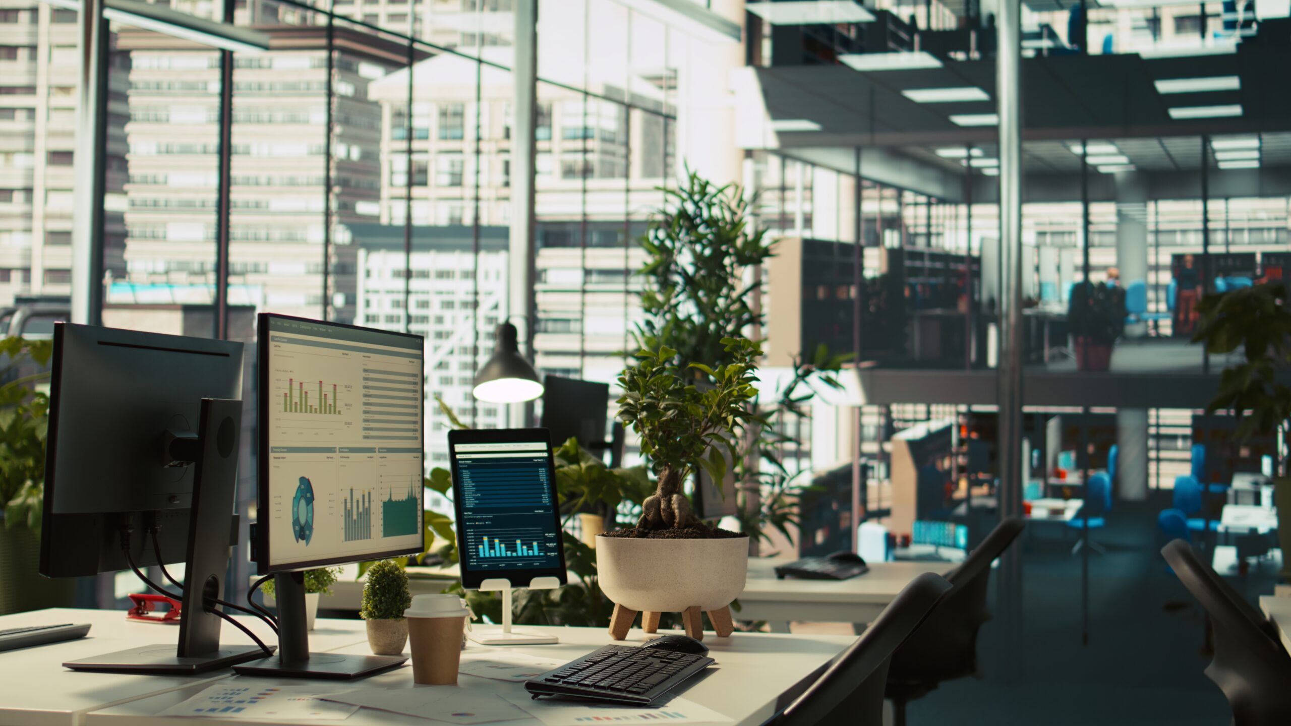 financial charts kpi metrics displays office